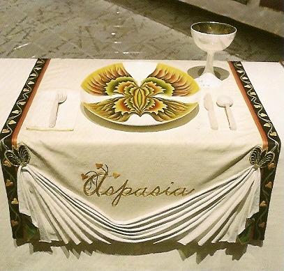 Place setting for Aspasia Judy Chicago's The Dinner Party 197479 