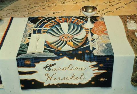 Judy Chicago's Dinner Party 1979 Caroline Herschel's place setting